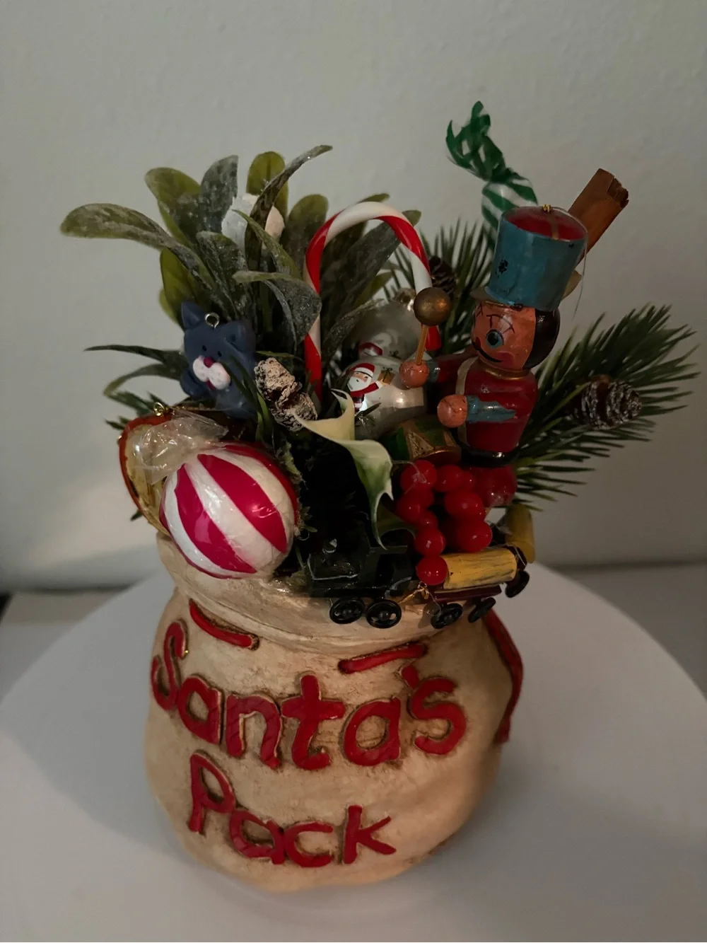 Santa's Pack Holiday Décor Bag with Red Accents